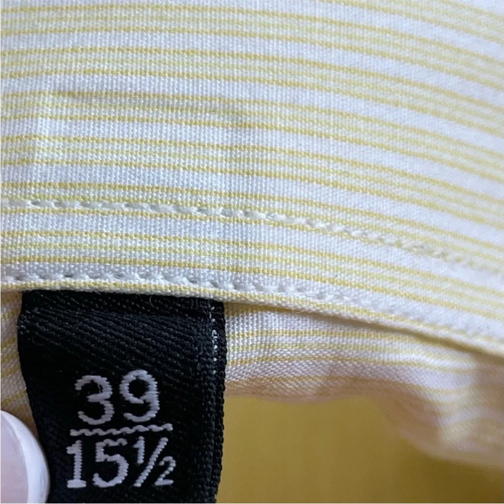 GUCCI Men's Yellow Cotton Dress Shirt Size 39 15.5 ITALY